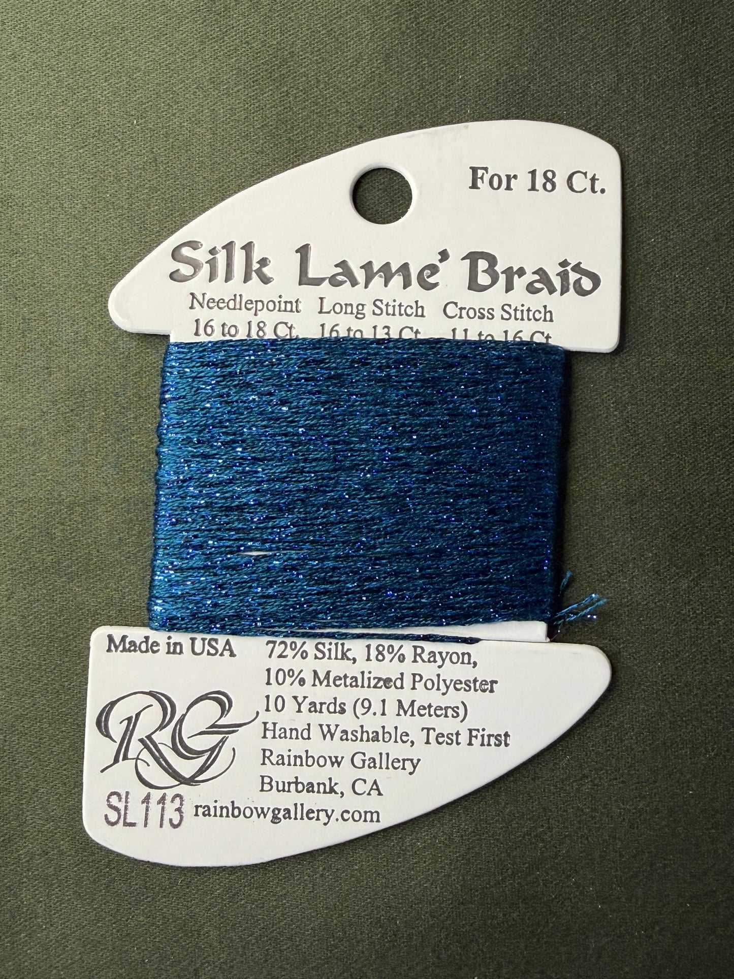 Silk Lame' Brd SL113-Dk/Lagoon