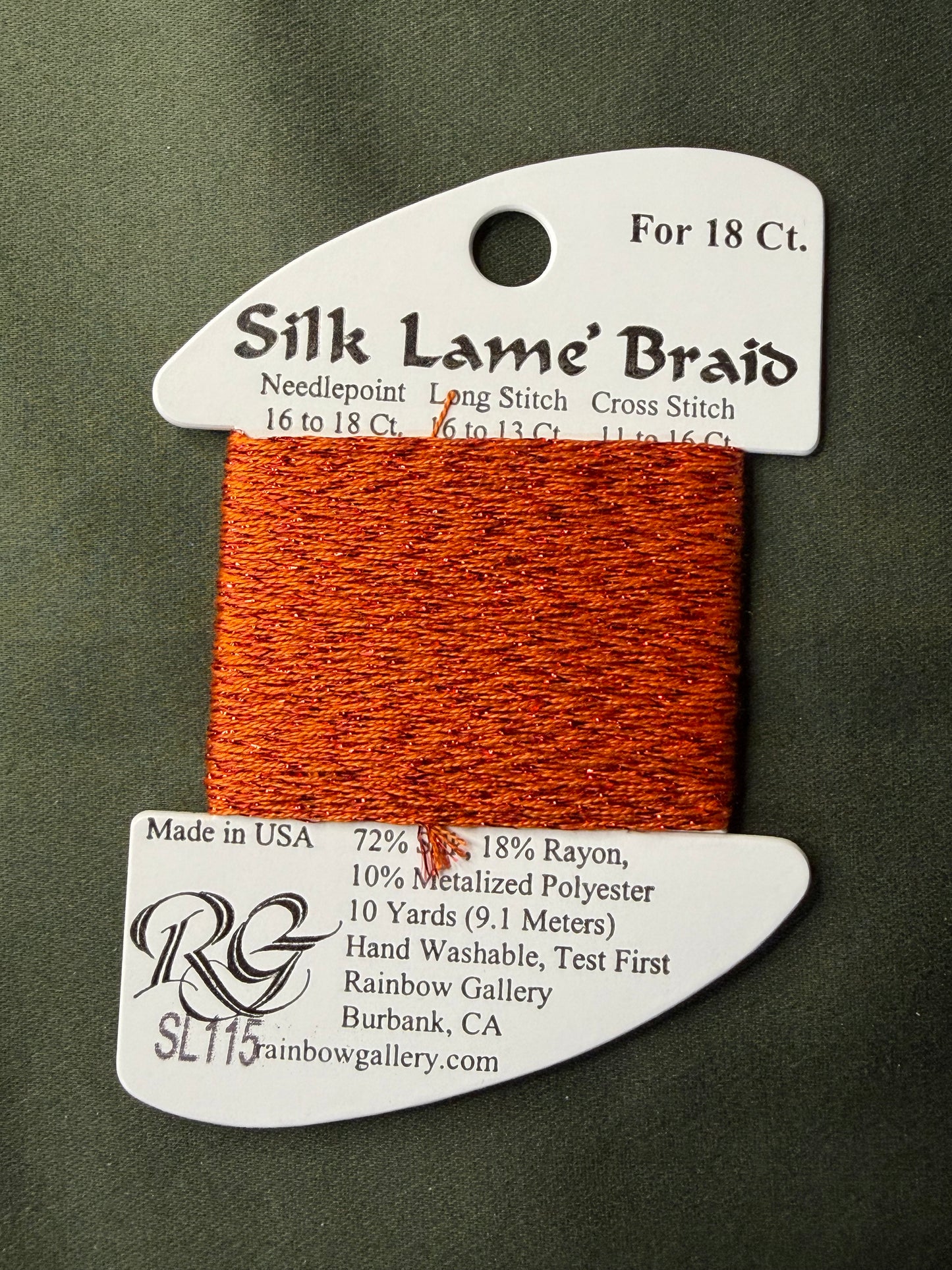 Silk Lame' Brd SL115-Red Orange