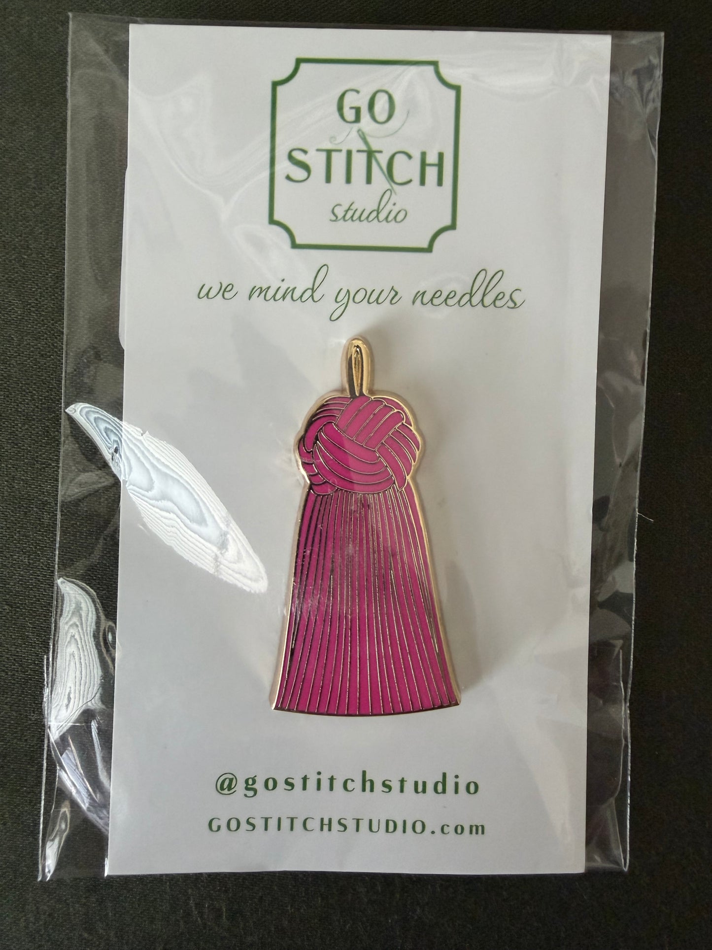 Pink French Knot Tassel Needleminder