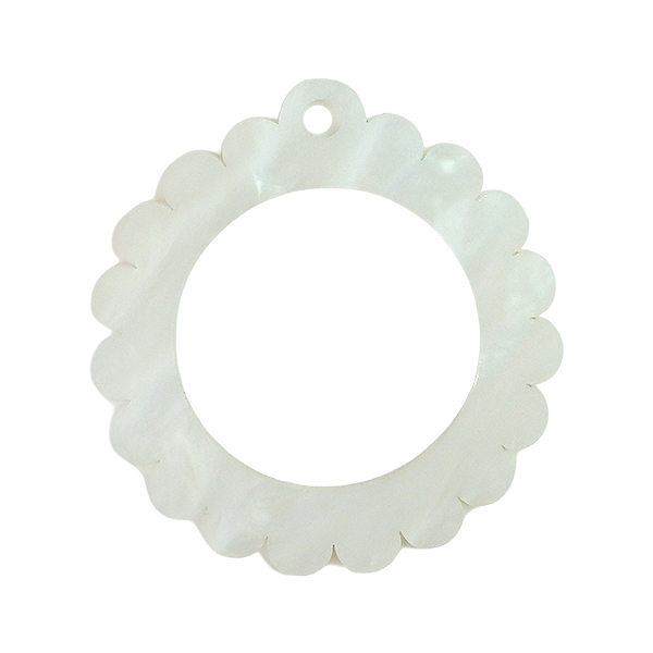 Bag Tag: Small Scallop Round: Pink