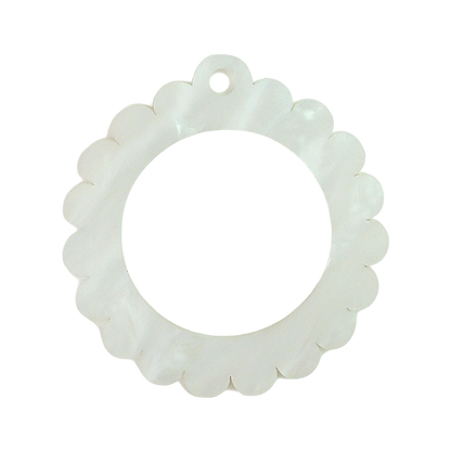 Bag Tag: Small Scallop Round: Pink