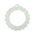Bag Tag: Small Scallop Round: Pearl White