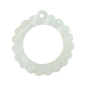Bag Tag: Small Scallop Round: Pearl White