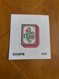 Pink Mahjong Tile Printed Canvas