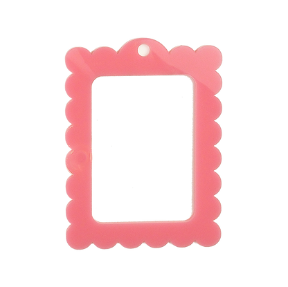Bag Tag: Large Scallop Rectangle: Pearl White