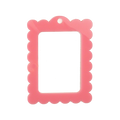 Bag Tag: Large Scallop Rectangle: Pink