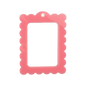 Bag Tag: Large Scallop Rectangle: Pink