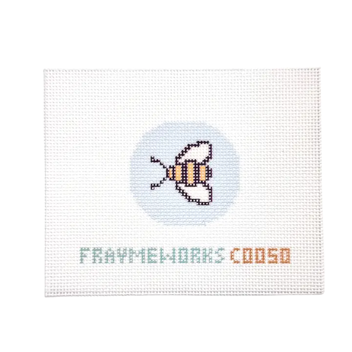 Bee 1.75" Round Mini Needlepoint Canvas