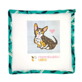 Corgi Love 4x4" Needlepoint Canvas