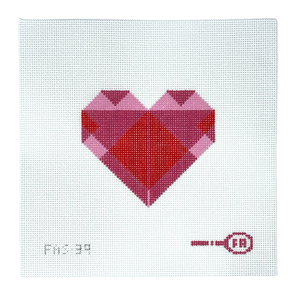 Origami Heart Needlepoint Canvas Regular price$60.00