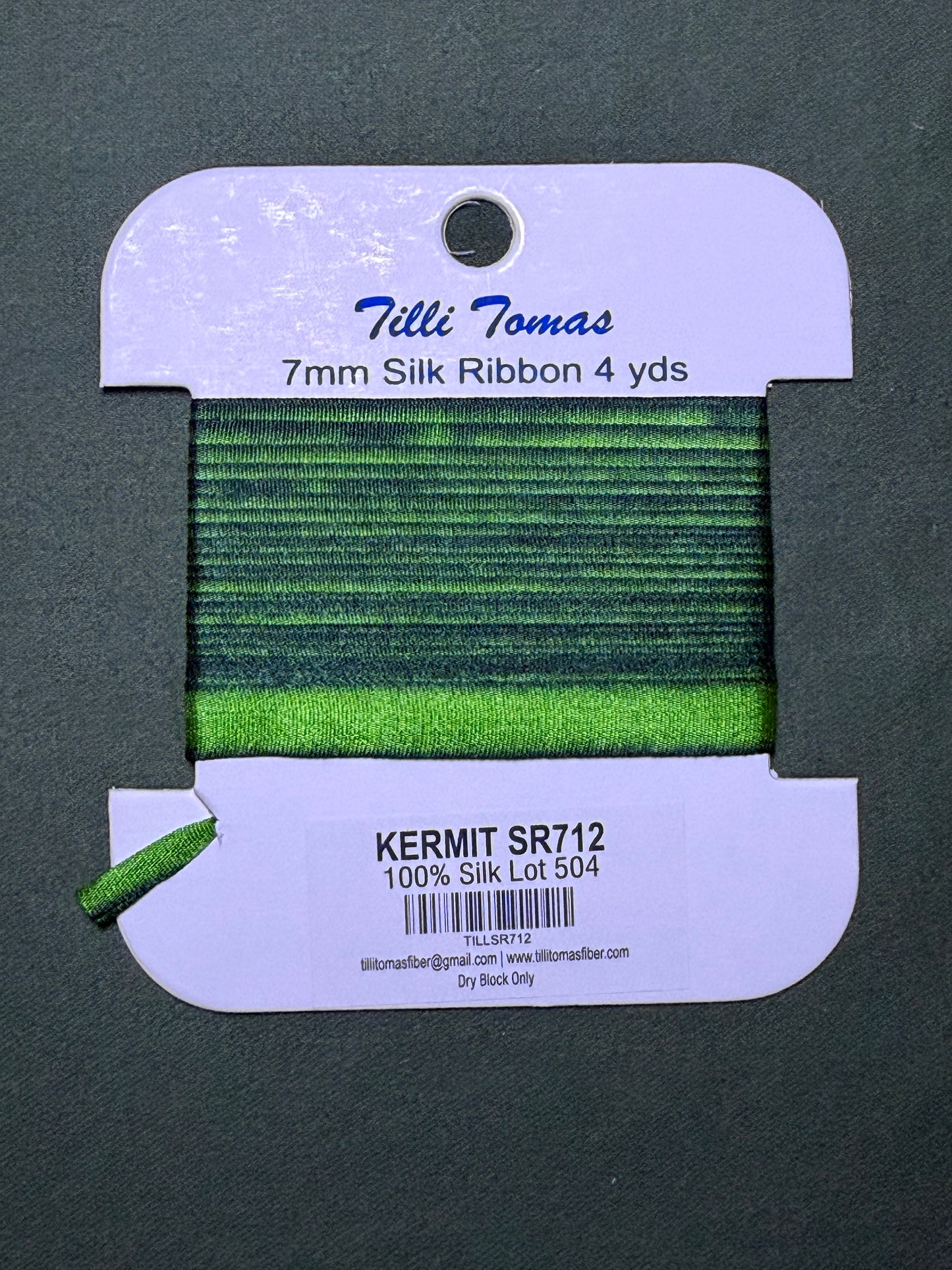 7mm Silk Ribbon 712 Kermit