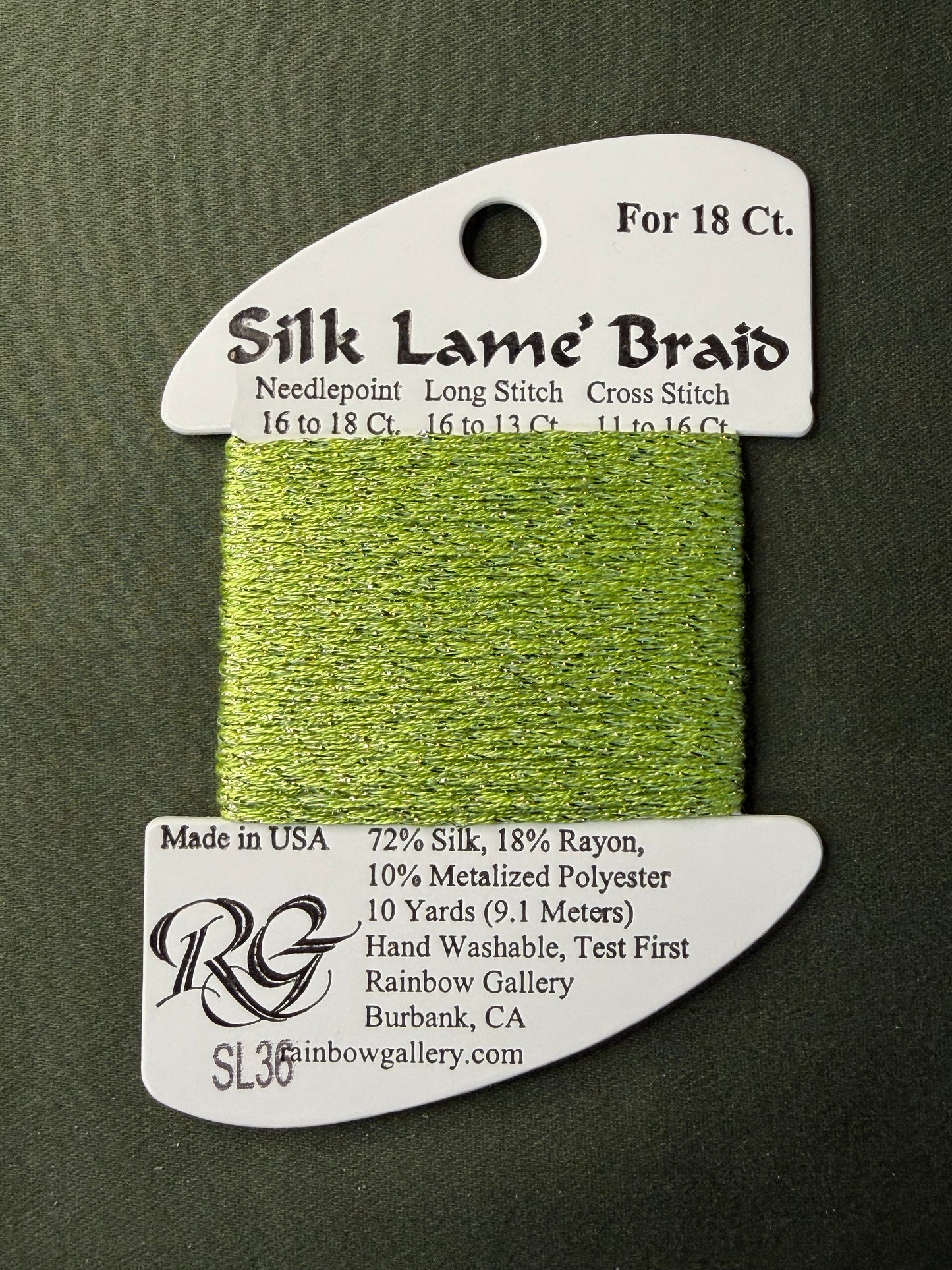 Silk Lame' Brd SL36-Chartreuse