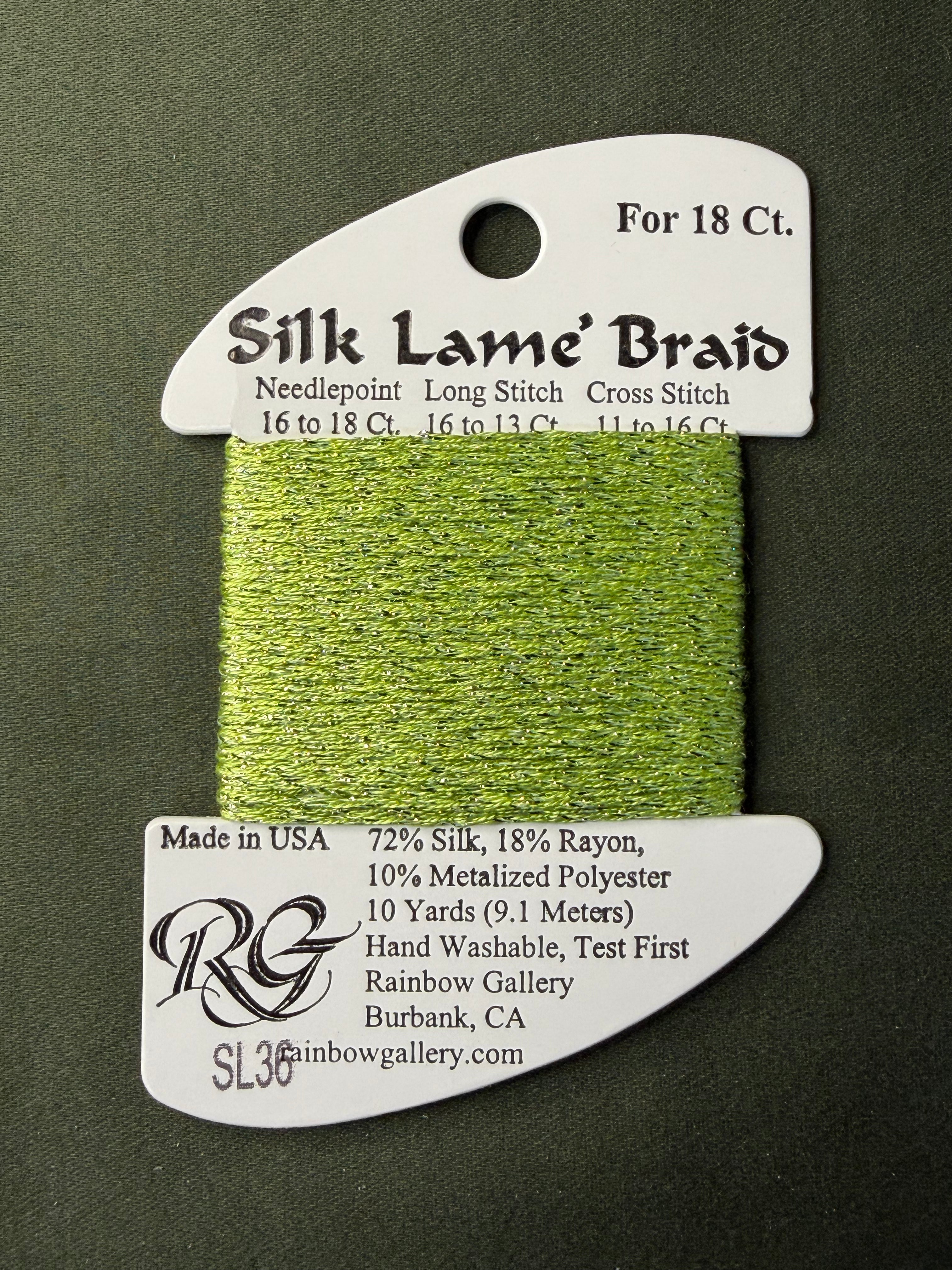 Silk Lame' Brd SL36-Chartreuse