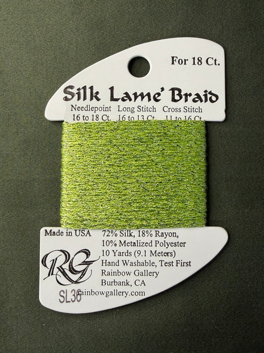 Silk Lame' Brd SL36-Chartreuse