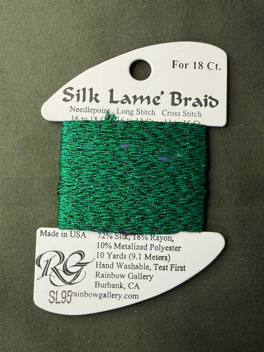 Silk Lame' Brd SL95-Md Cmas Grn