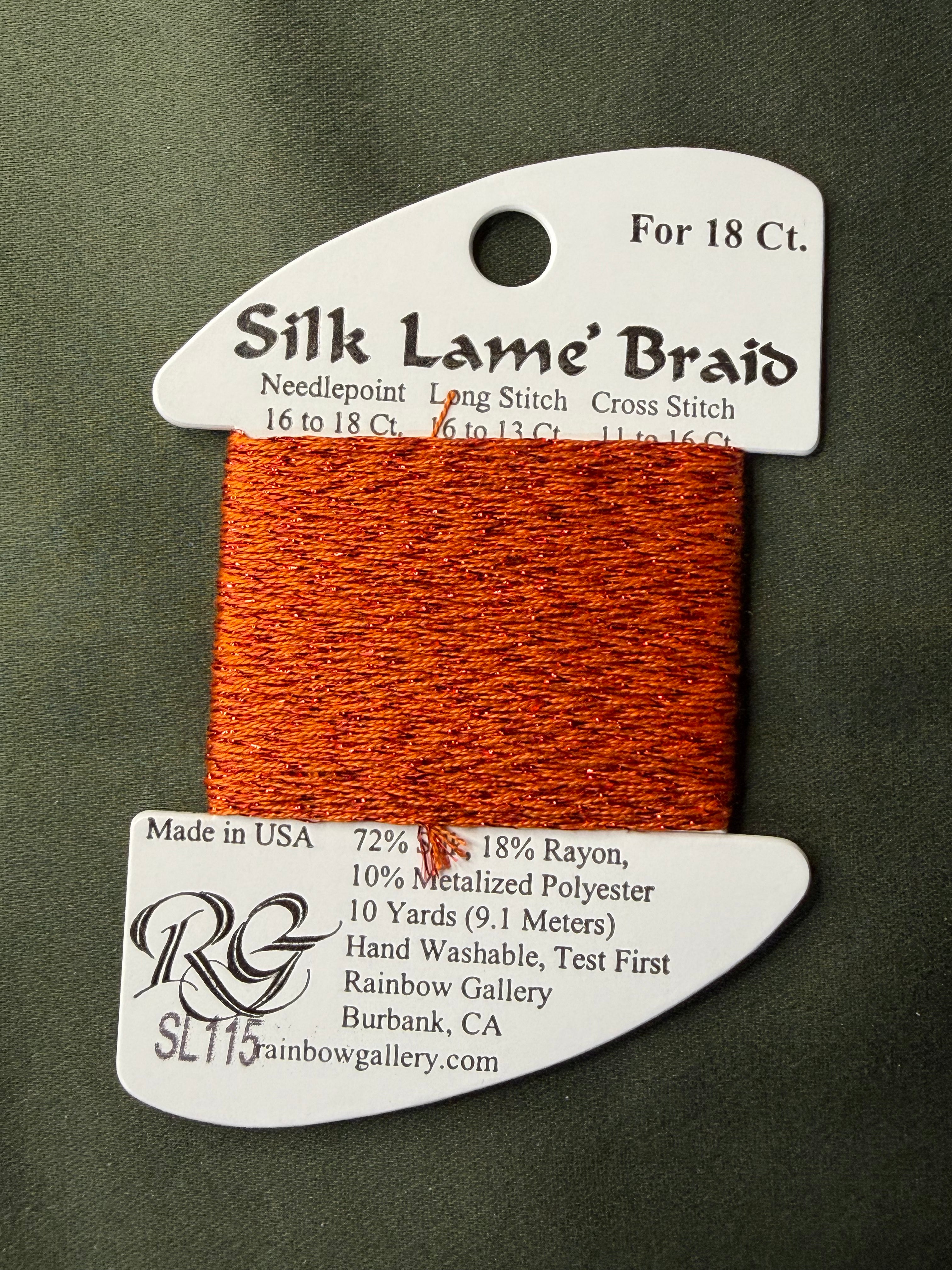 Silk Lame' Brd SL115-Red Orange
