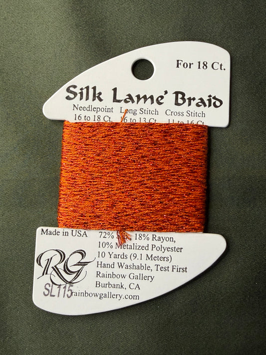 Silk Lame' Brd SL115-Red Orange