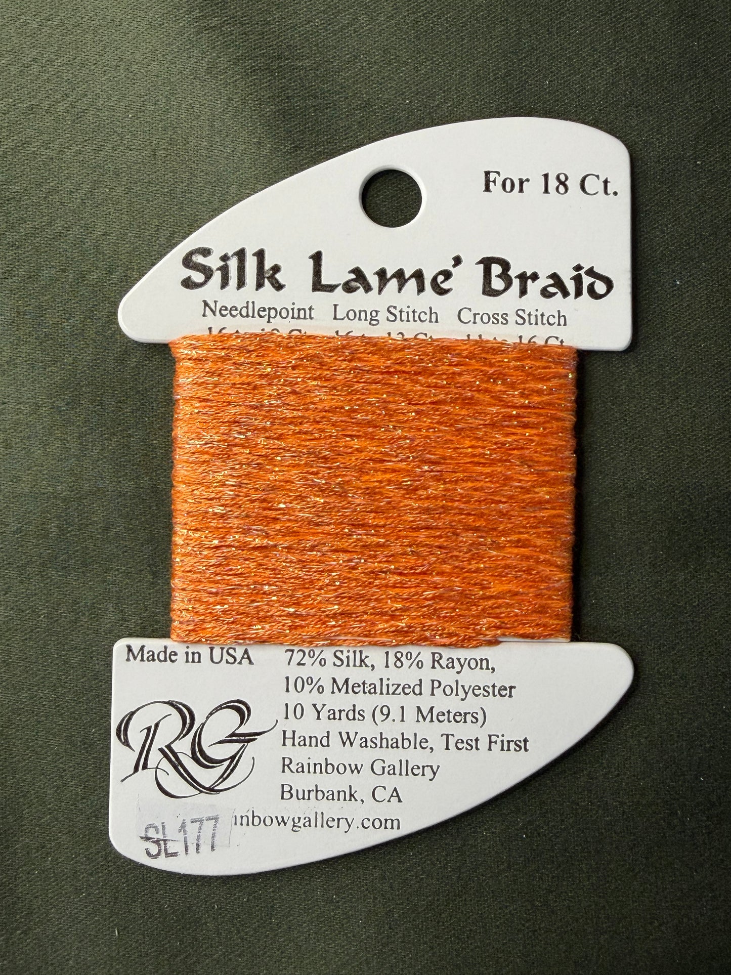 Silk Lame' Brd SL177-Orange Pop