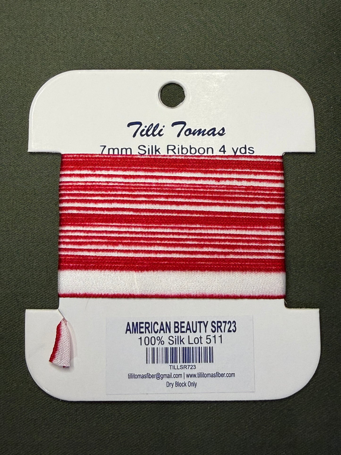 7mm Silk Ribbon 723 American Beauty