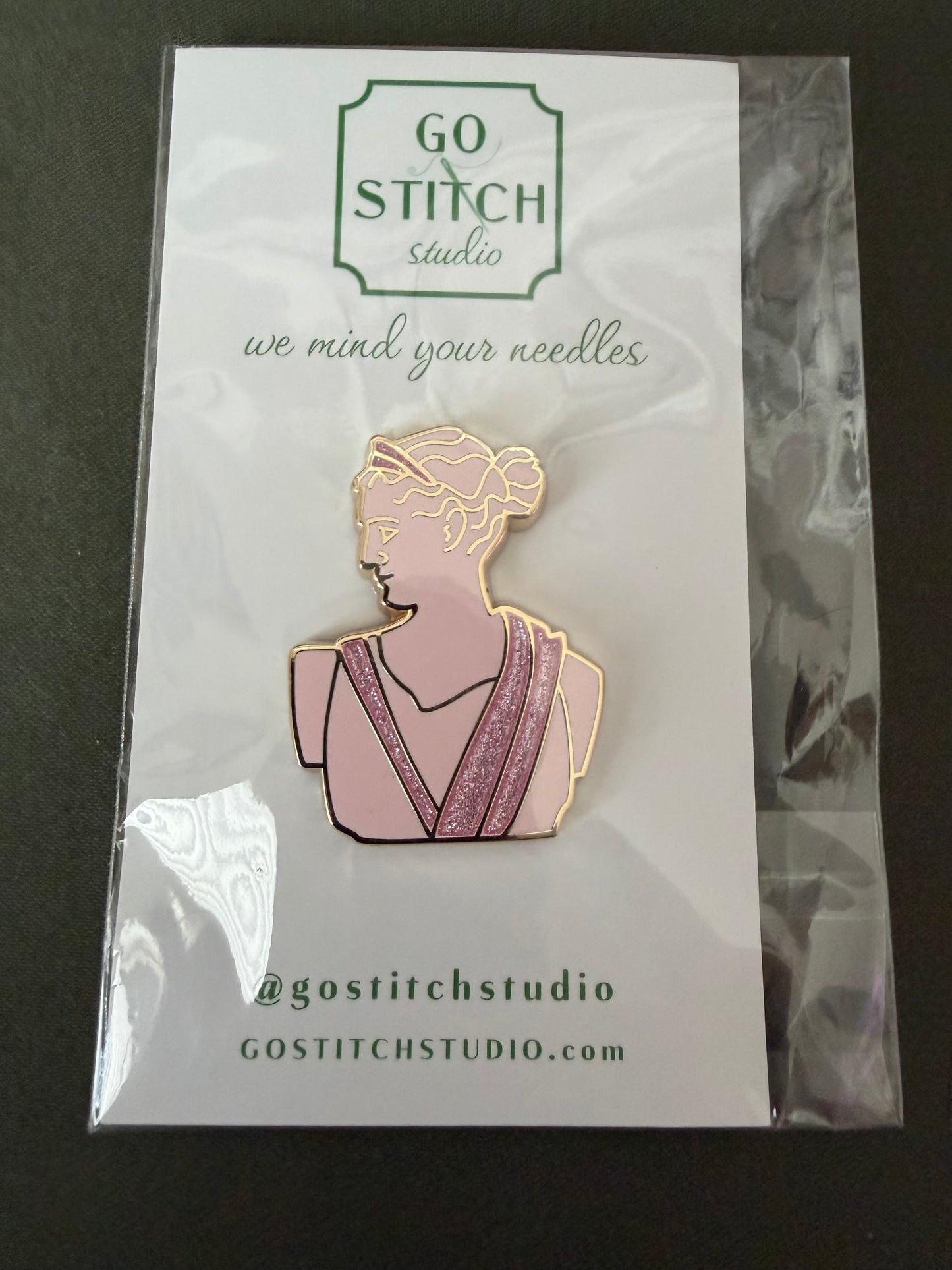 Pink Greek Goddess Statue Needleminder