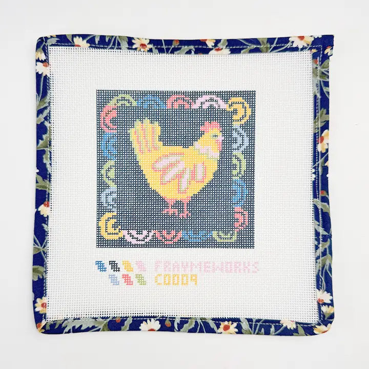 Matilda Chicken 4x4" Needlepoint Canvas