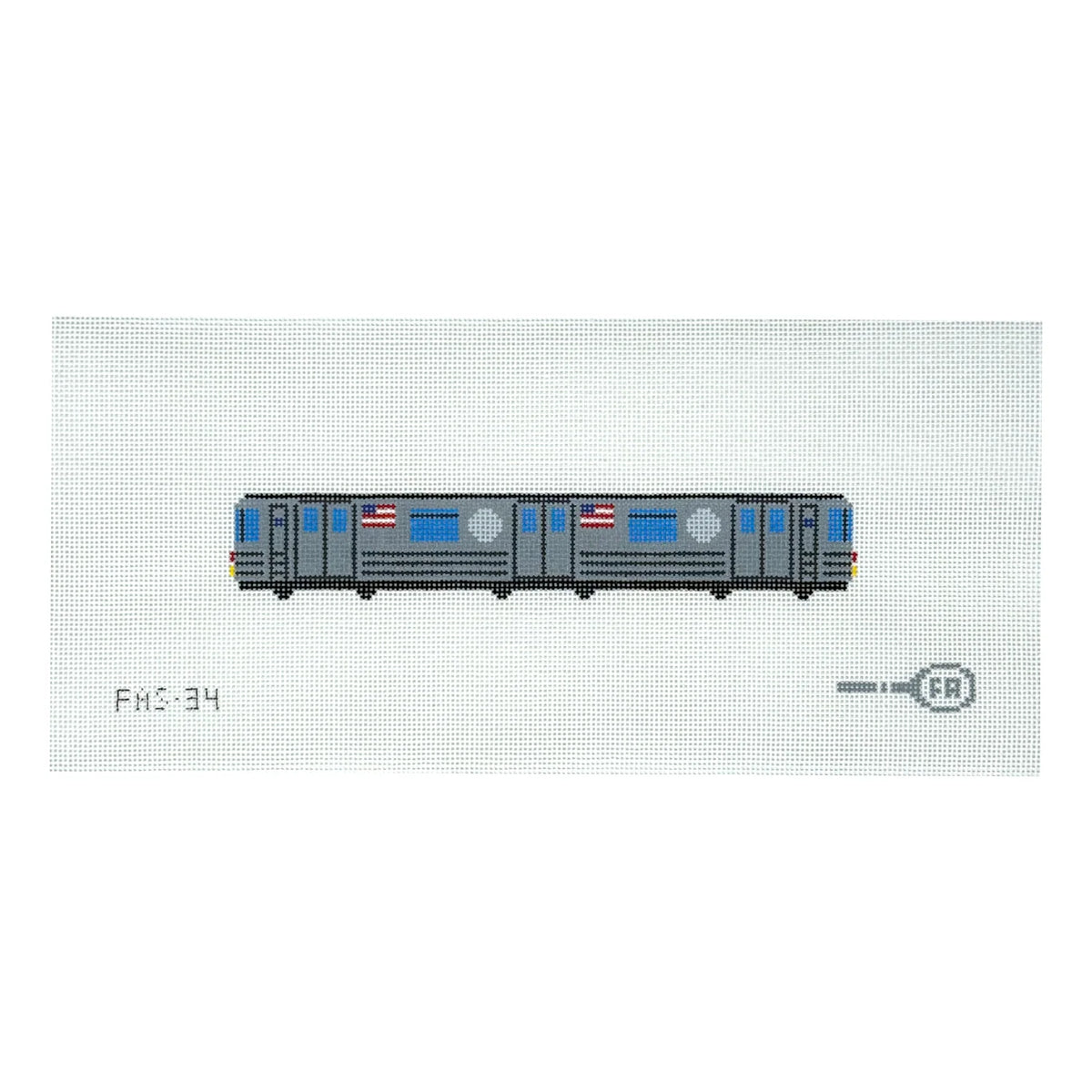 NYC Subway Key Fob Needlepoint Canvas