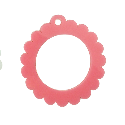 Bag Tag: Small Scallop Round: Pearl White