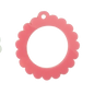 Bag Tag: Small Scallop Round: Pink