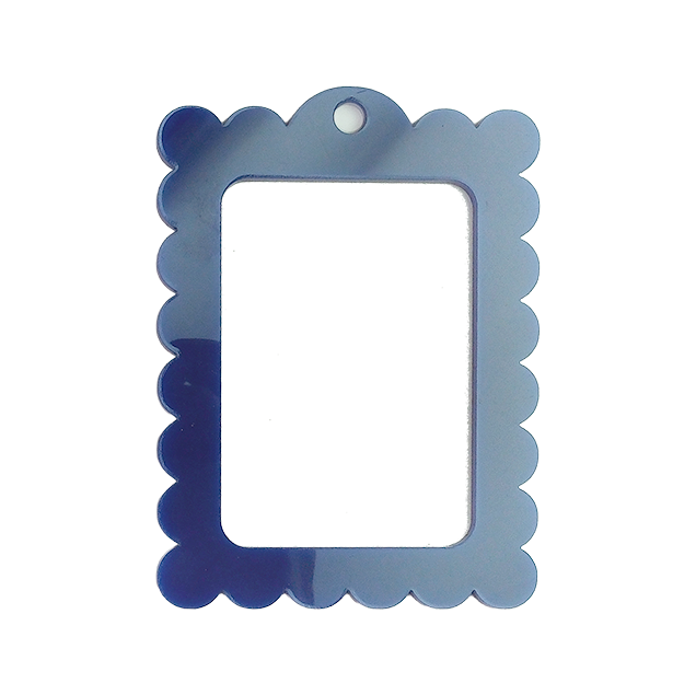Bag Tag: Large Scallop Rectangle: Pearl White