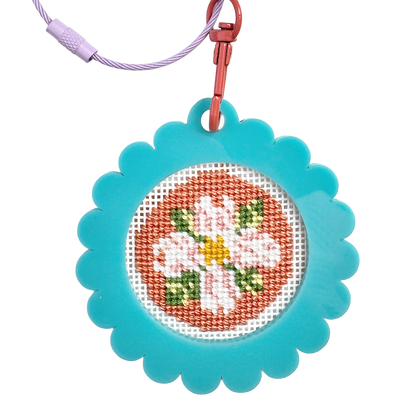 Bag Tag: Small Scallop Round: Pearl White
