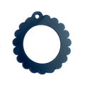 Bag Tag: Small Scallop Round: Navy