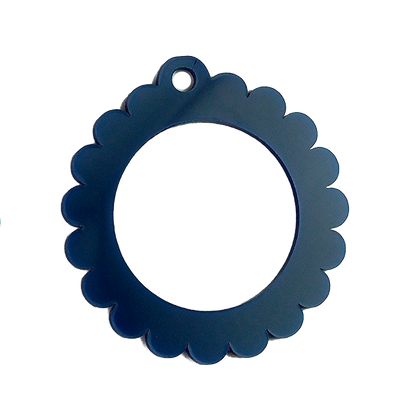 Bag Tag: Small Scallop Round: Navy