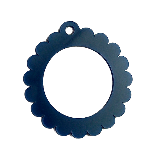 Bag Tag: Small Scallop Round: Navy