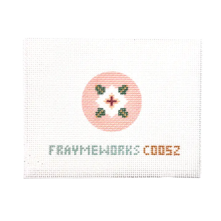 Dogwood 1.75" Round Mini Needlepoint Canvas