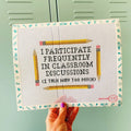 I Participate Frequently in Classroom Discussions Needlepoint Canvas