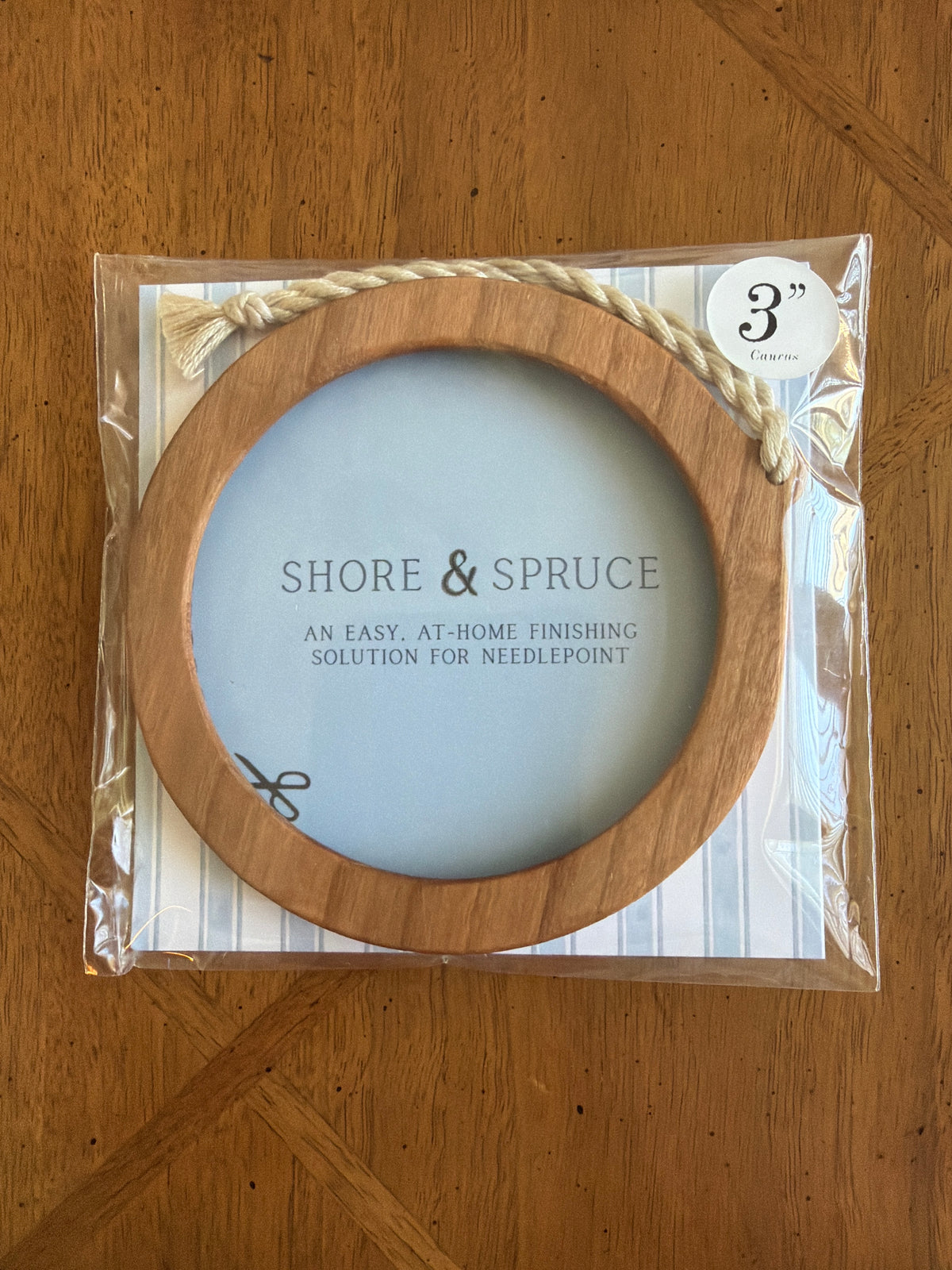 Self Finishing Needlepoint Ornament Frame Cream Cord 3"