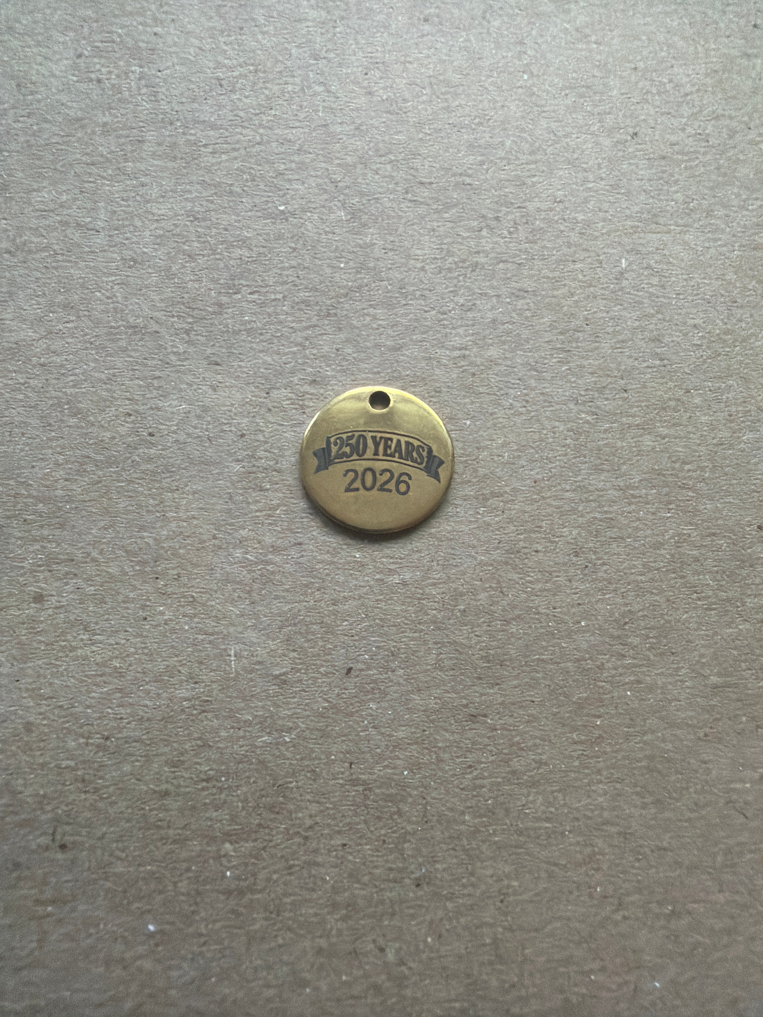 250th Anniversary Charm Gold