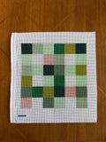 Green block pillow