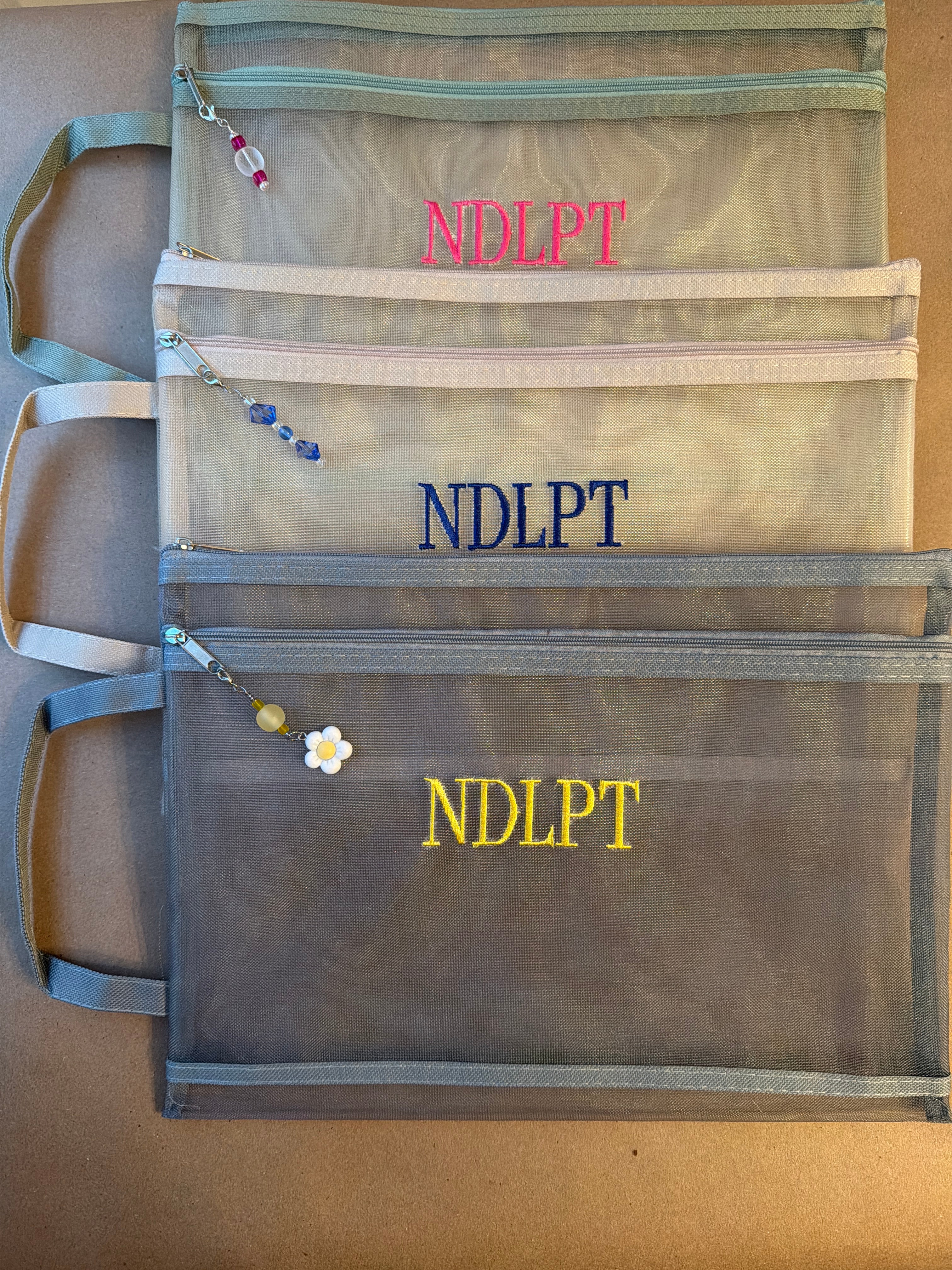 Mesh Embroidered Project Bag